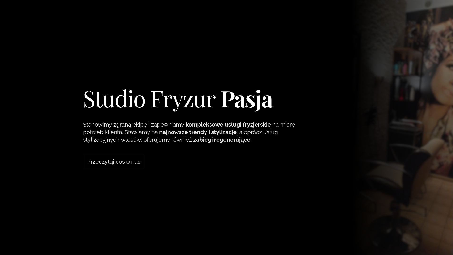 Studio Fryzur Pasja's website preview.